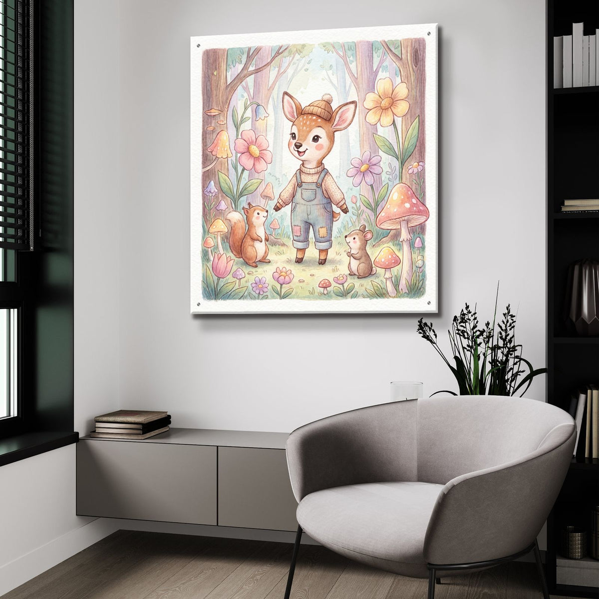 Cute Baby Deer by Ann Klee - 36x36 acrylic wall art in a room