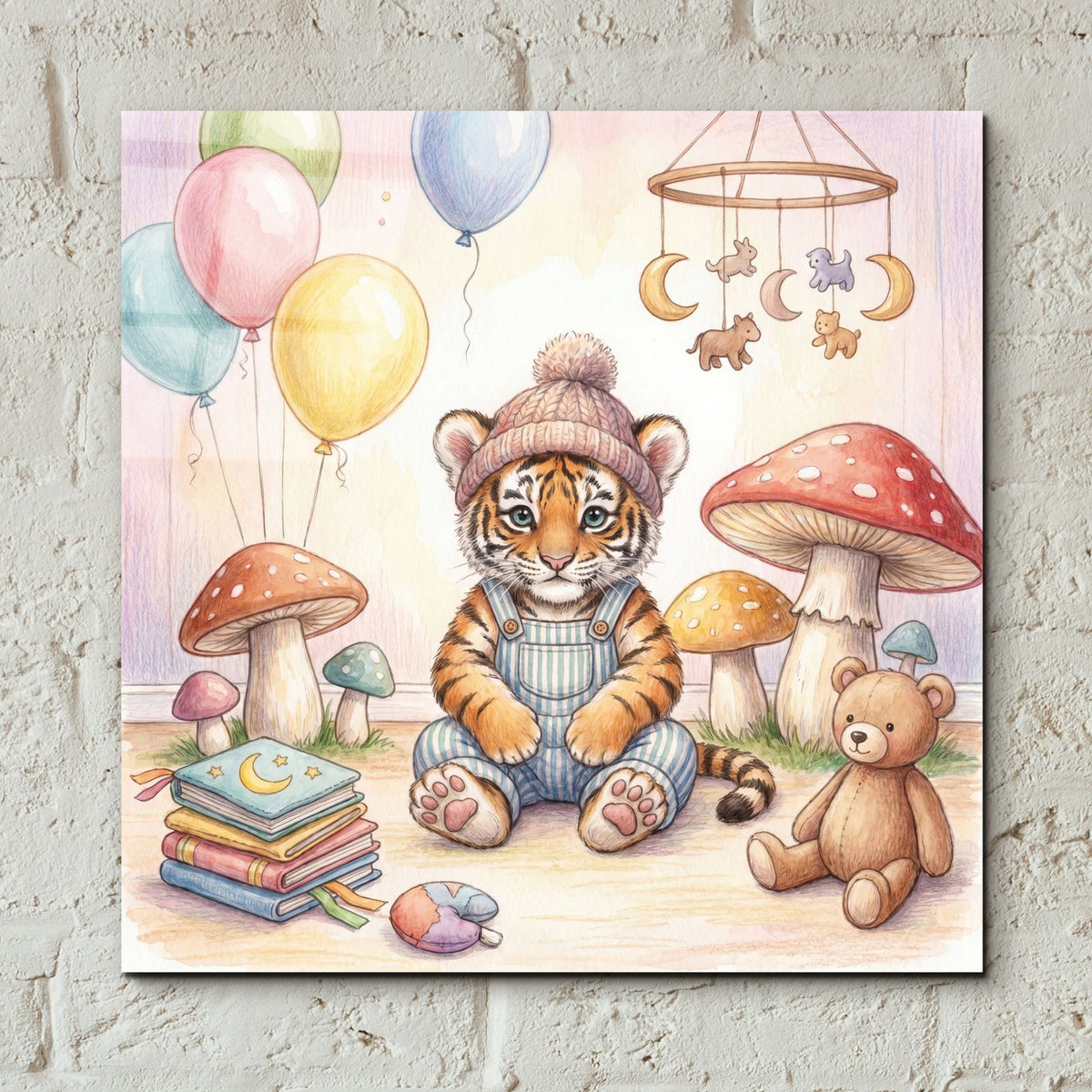 Cute Baby Tiger by Ann Klee - 12x12 acrylic wall art in a room