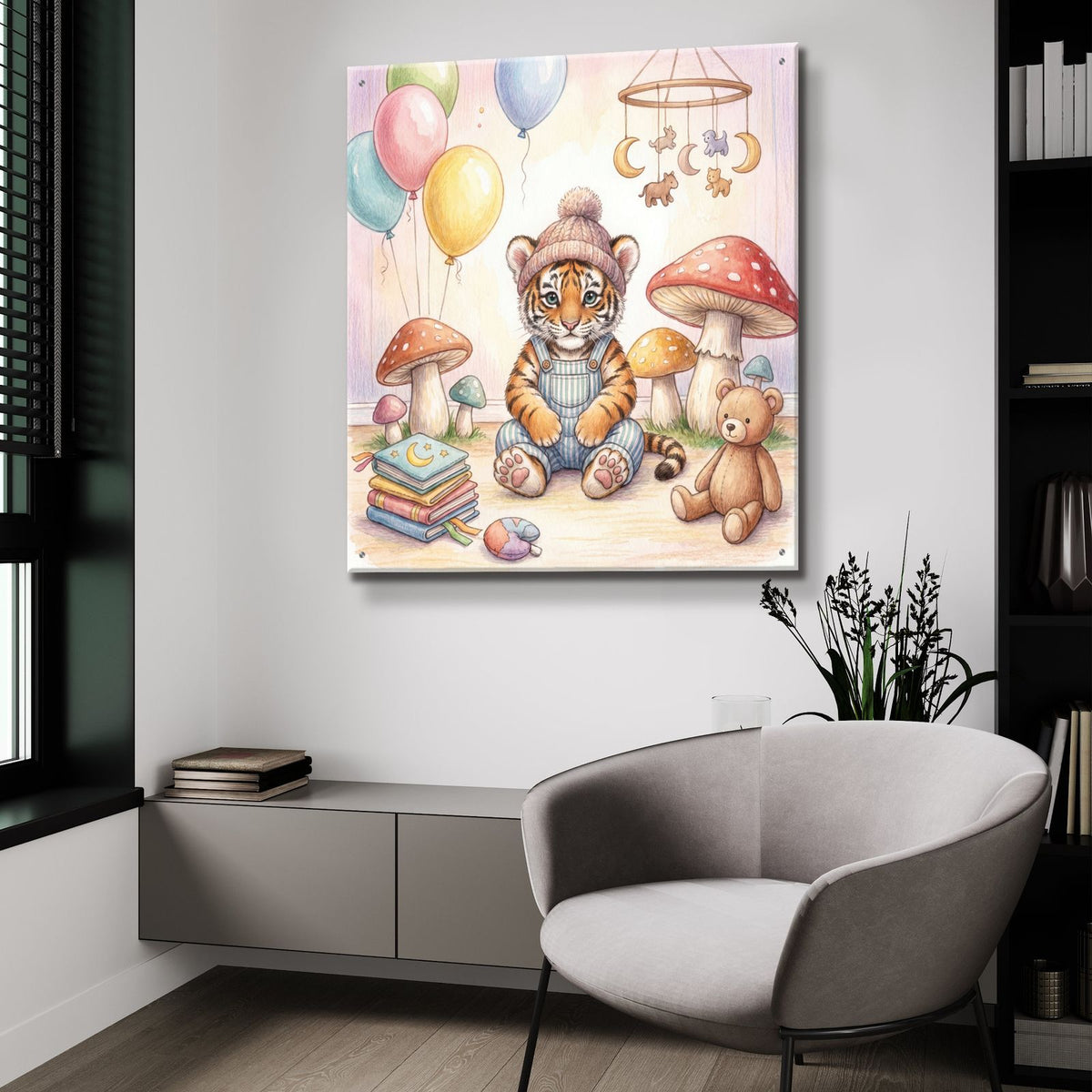 Cute Baby Tiger by Ann Klee - 36x36 acrylic wall art in a room