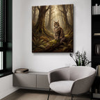 Soft Pastel Watercolor Bear with Wildflowers by Ann Klee - 36x36 acrylic wall art in a room