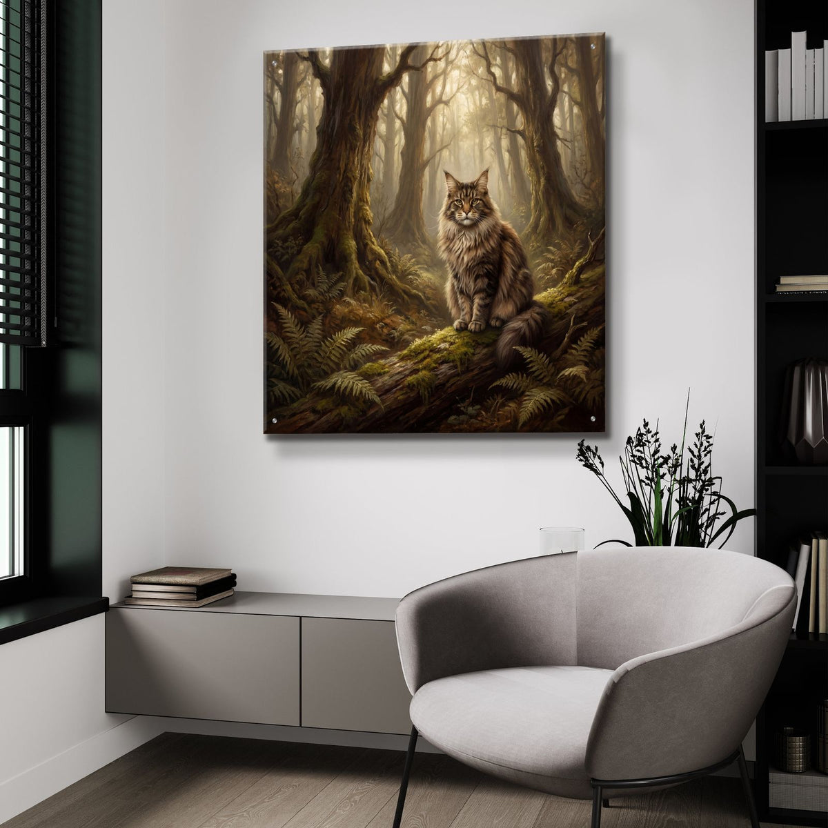Soft Pastel Watercolor Bear with Wildflowers by Ann Klee - 36x36 acrylic wall art in a room