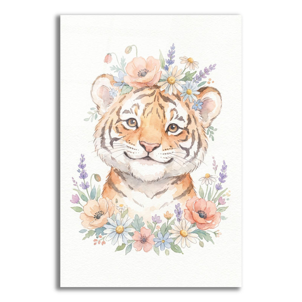 Soft Pastel Watercolor Baby Tiger by Ann Klee acrylic glass wall art