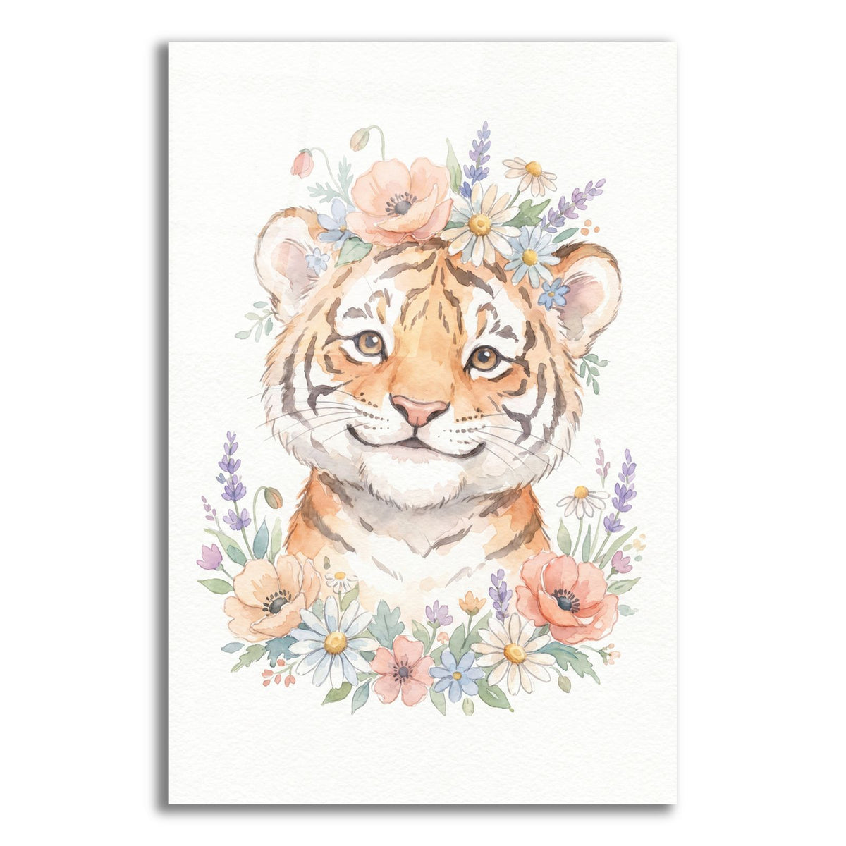 Soft Pastel Watercolor Baby Tiger by Ann Klee acrylic glass wall art