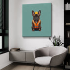 French Bulldog Construction Worker by Ann Klee - 36x36 acrylic wall art in a room