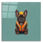 French Bulldog Construction Worker by Ann Klee acrylic glass wall art