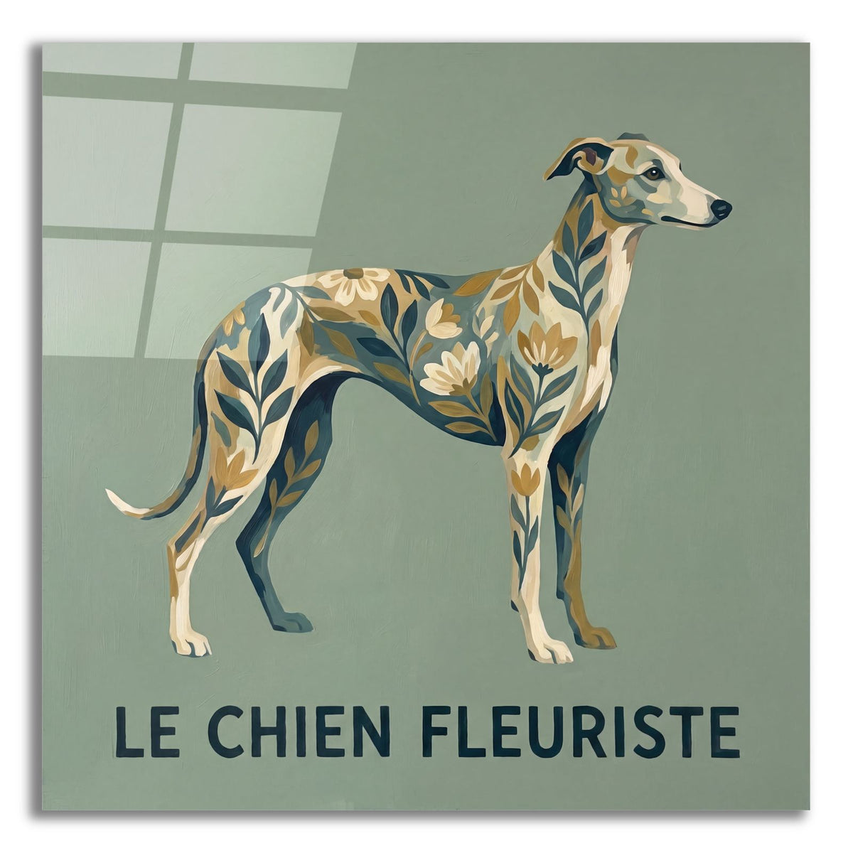 Greyhound Florist Le Chien Fleuriste by Ann Klee acrylic glass wall art