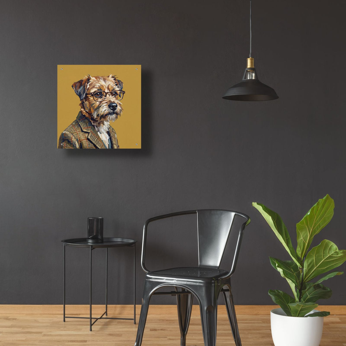 Mr. Terrier (2) by Ann Klee - 24x24 acrylic wall art in a room
