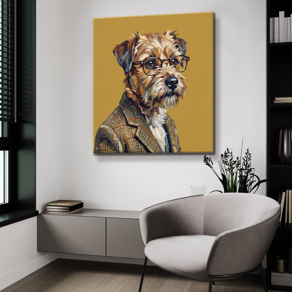 Mr. Terrier (2) by Ann Klee - 36x36 acrylic wall art in a room