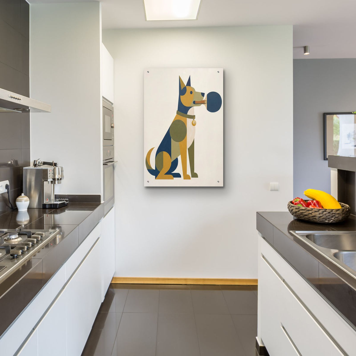 Ping Pong Puppy by Ann Klee - 24x36 acrylic wall art in a room