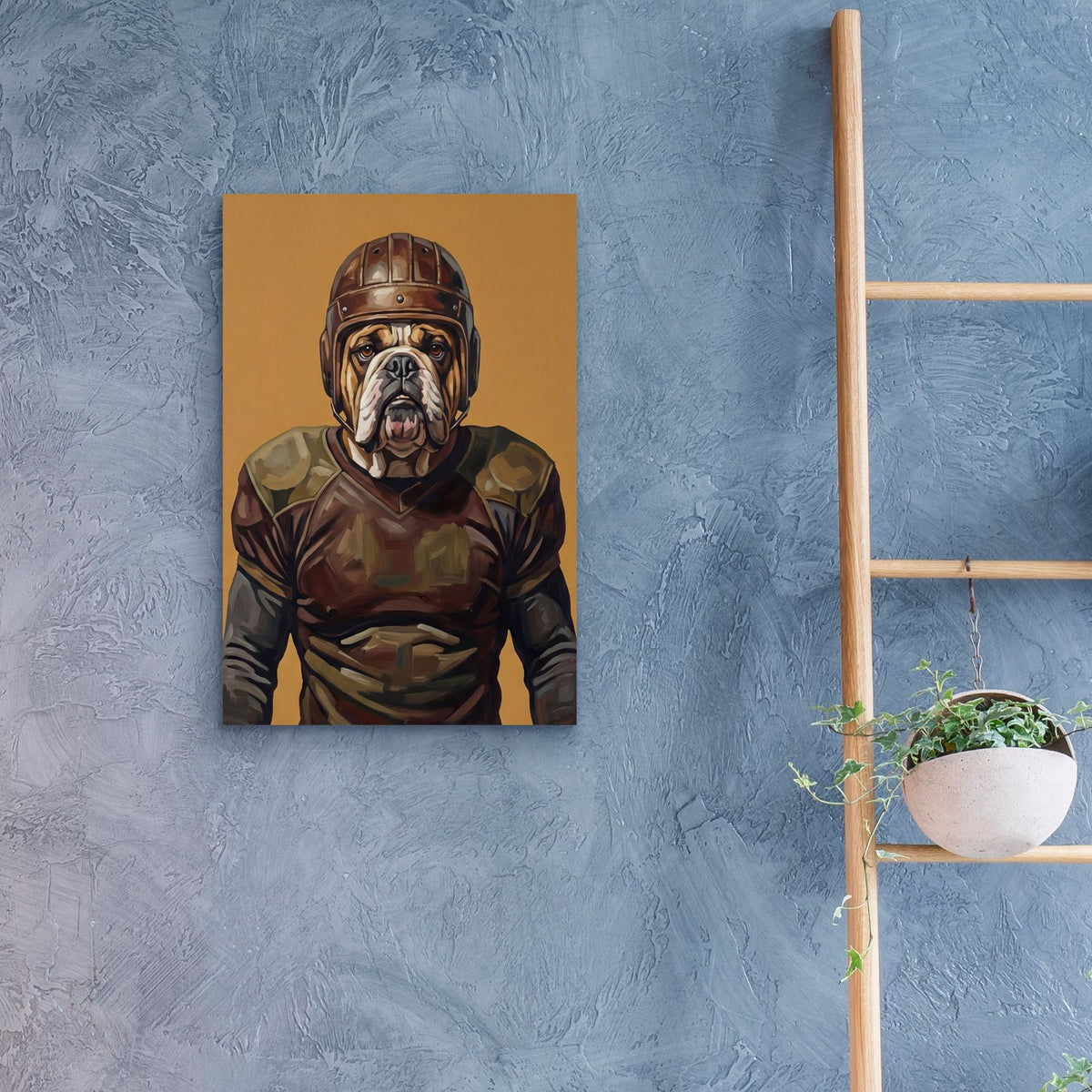 Rugby Bulldog 2 by Ann Klee - 16x24 acrylic wall art in a room