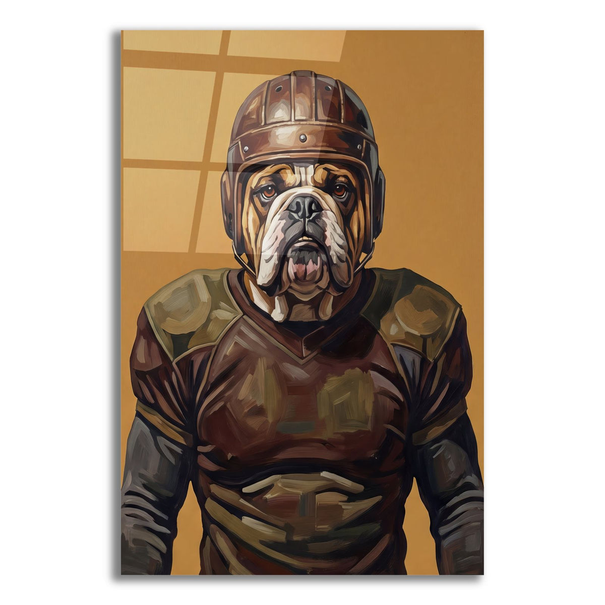 Rugby Bulldog 2 by Ann Klee acrylic glass wall art