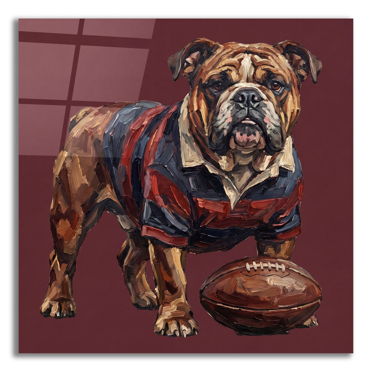 Rugby Bulldog 3 by Ann Klee acrylic glass wall art