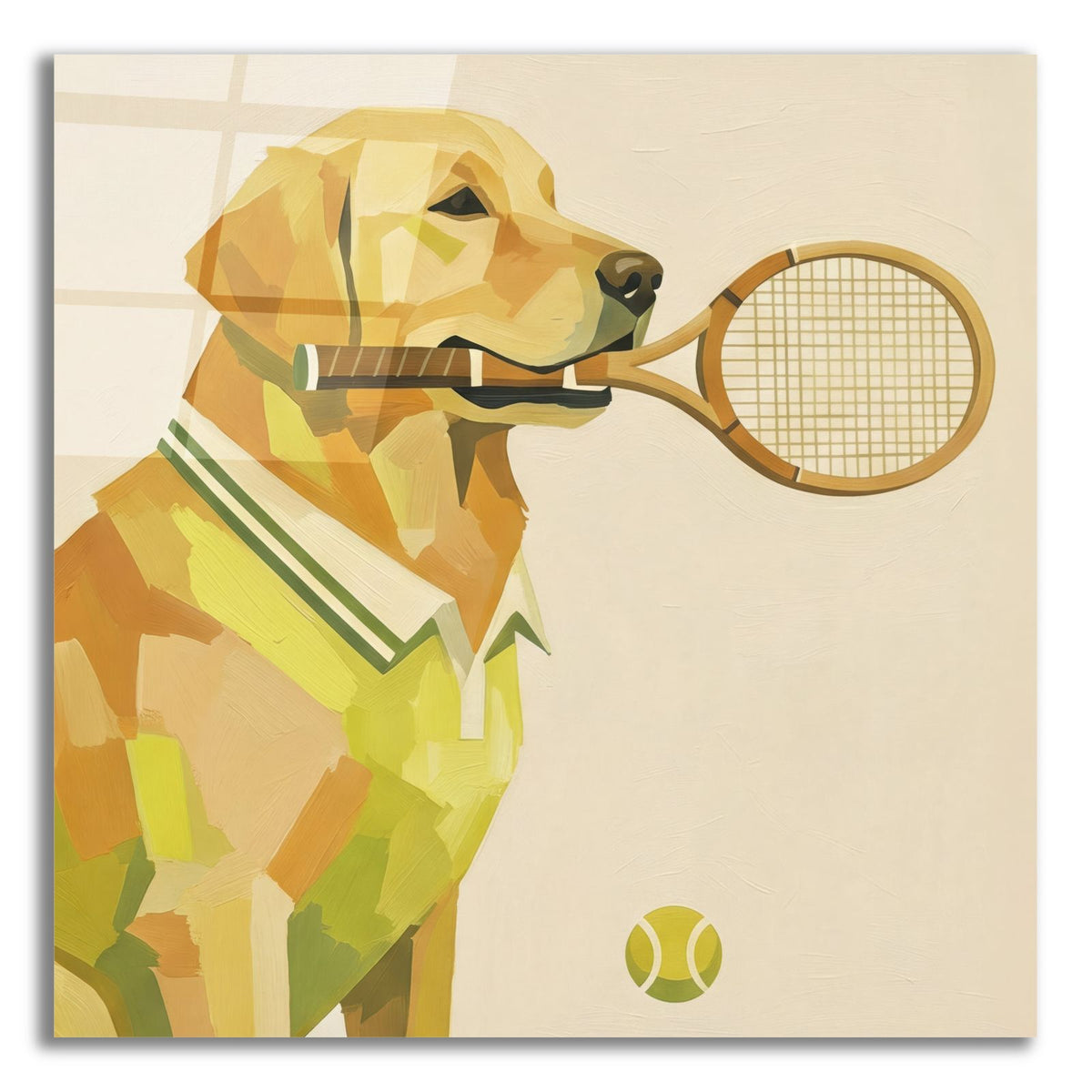 Tennis Golden Retriever by Ann Klee acrylic glass wall art