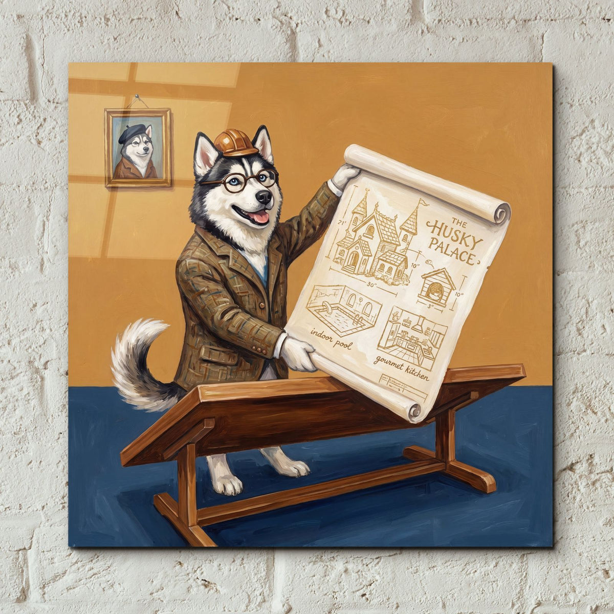 The Husky Palace by Ann Klee - 12x12 acrylic wall art in a room
