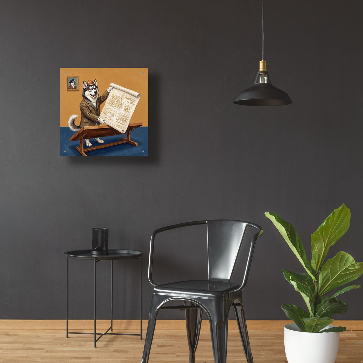 The Husky Palace by Ann Klee - 24x24 acrylic wall art in a room