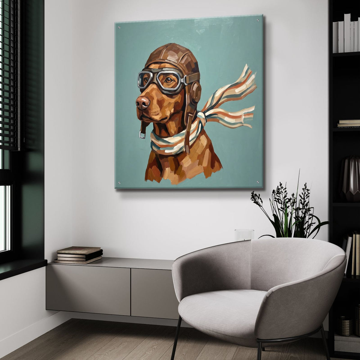 Vizsla Aviator by Ann Klee - 36x36 acrylic wall art in a room