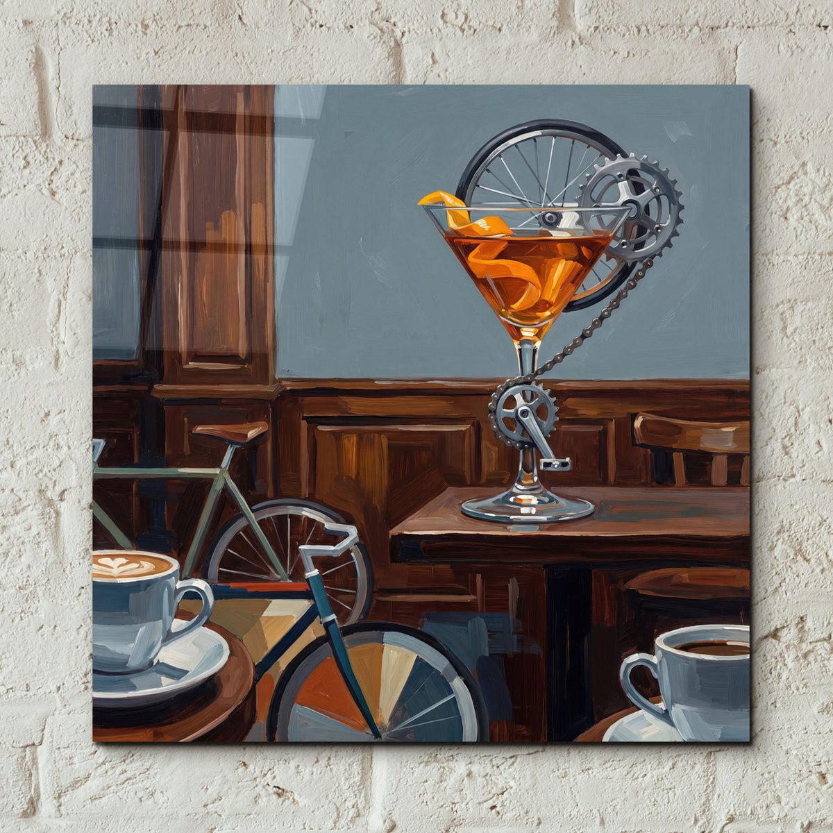 Biking Cocktail by Ann Klee - 12x12 acrylic wall art in a room