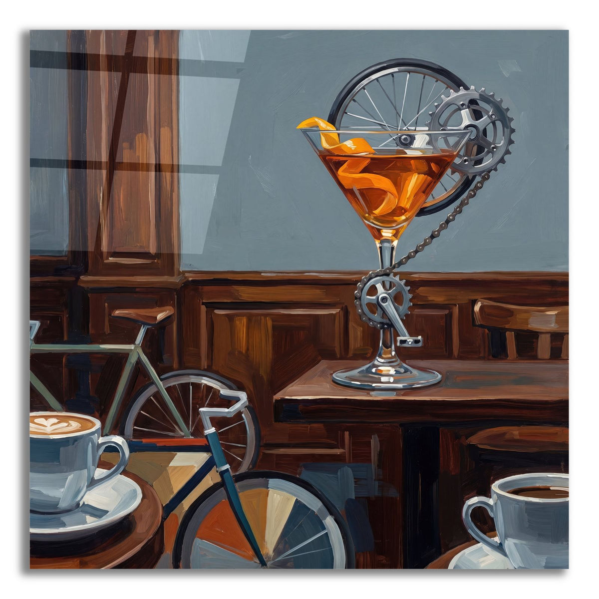 Biking Cocktail by Ann Klee acrylic glass wall art