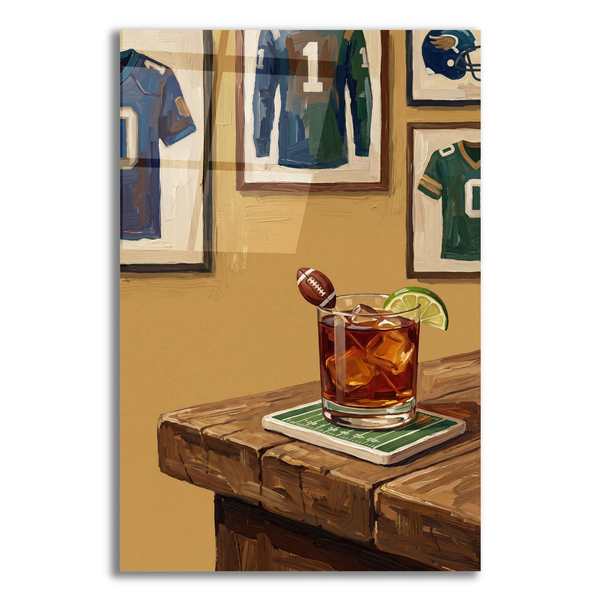 Football Whiskey 3 by Ann Klee acrylic glass wall art