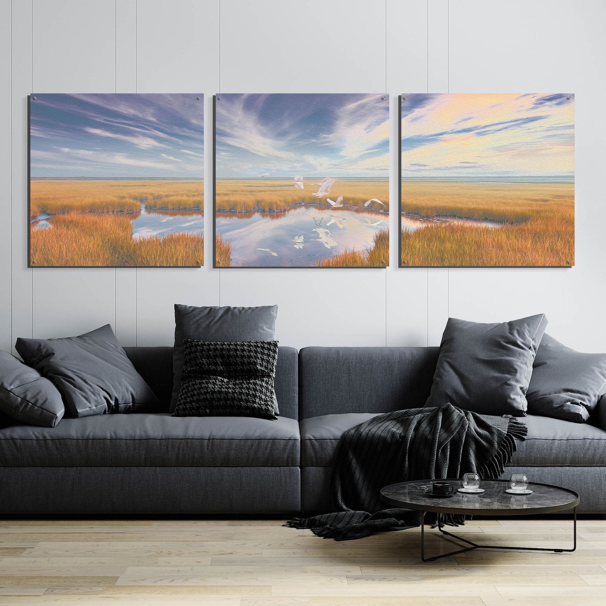 Epic Art 'Early Risers' by Steve Hunziker, Acrylic Glass Wall Art, 3 Piece Set,108x36