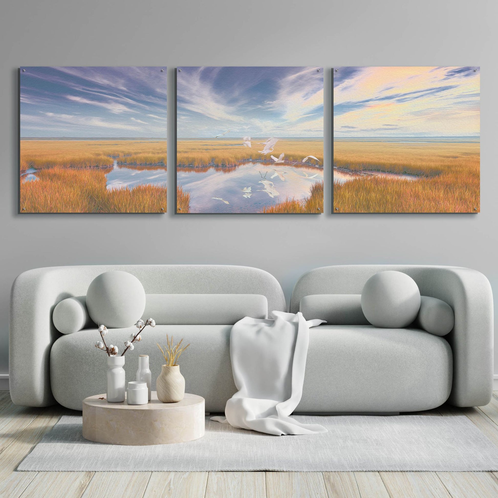 Epic Art 'Early Risers' by Steve Hunziker, Acrylic Glass Wall Art, 3 Piece Set,108x36