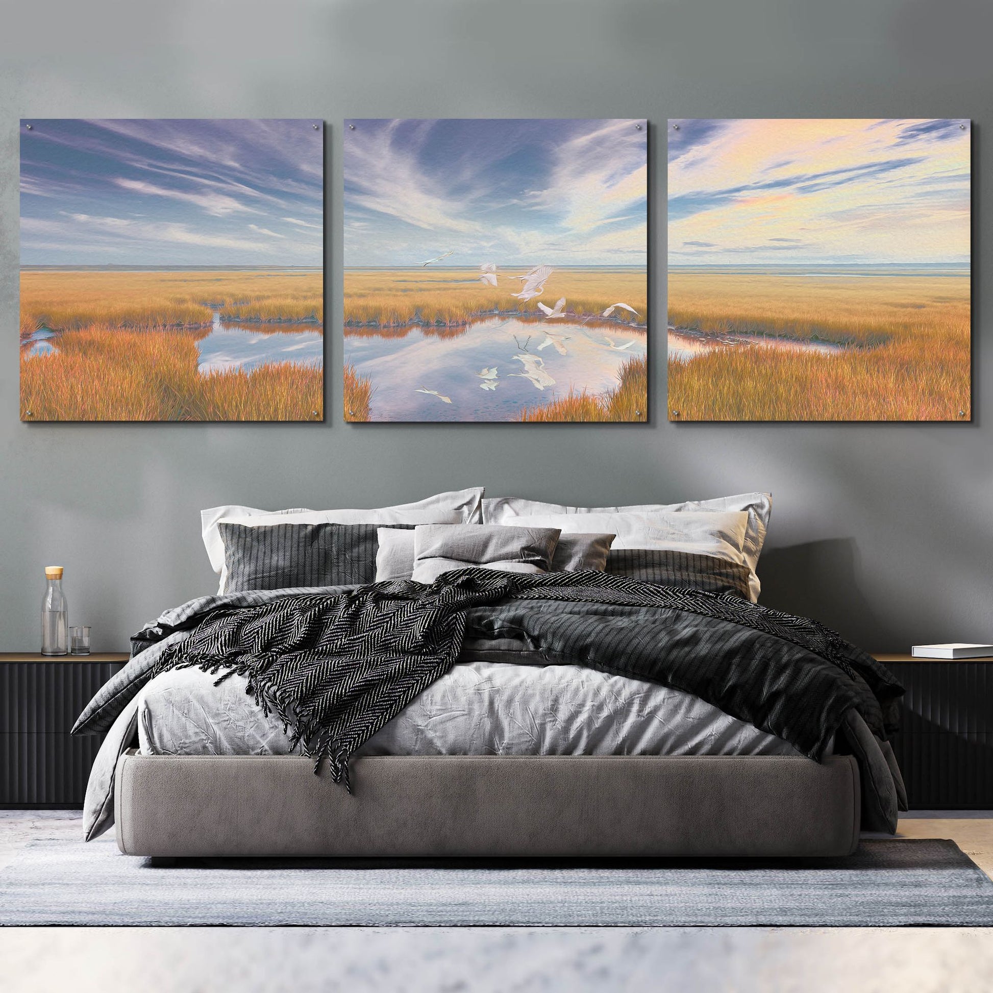 Epic Art 'Early Risers' by Steve Hunziker, Acrylic Glass Wall Art, 3 Piece Set,108x36