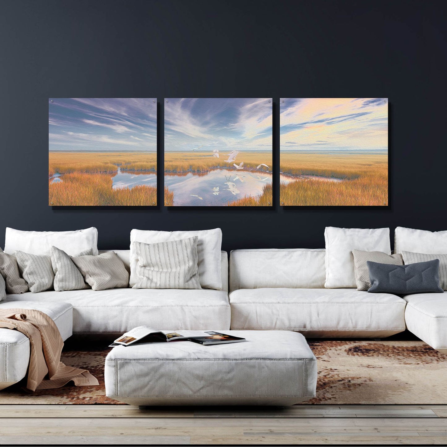 Epic Art 'Early Risers' by Steve Hunziker, Acrylic Glass Wall Art, 3 Piece Set,108x36