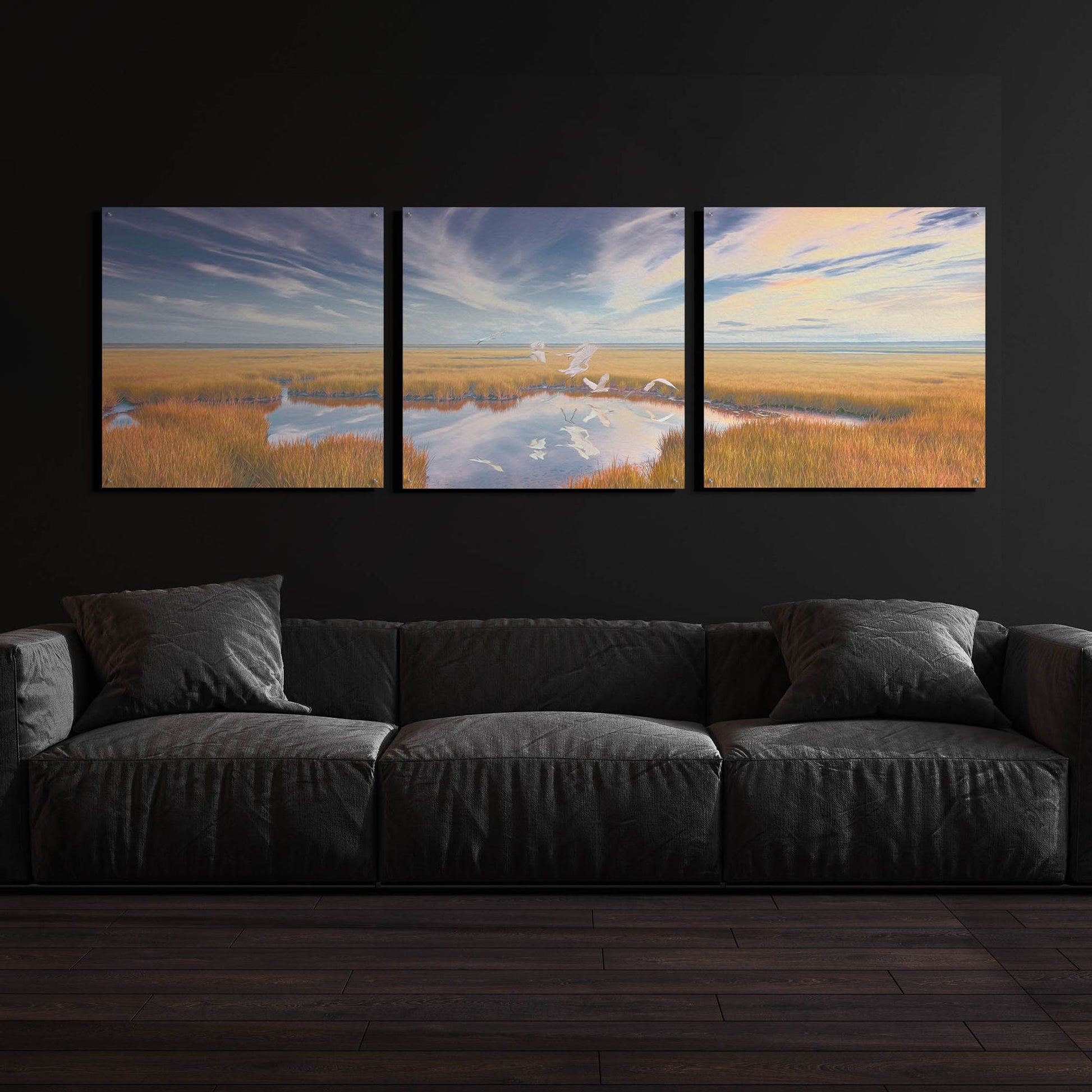 Epic Art 'Early Risers' by Steve Hunziker, Acrylic Glass Wall Art, 3 Piece Set,108x36