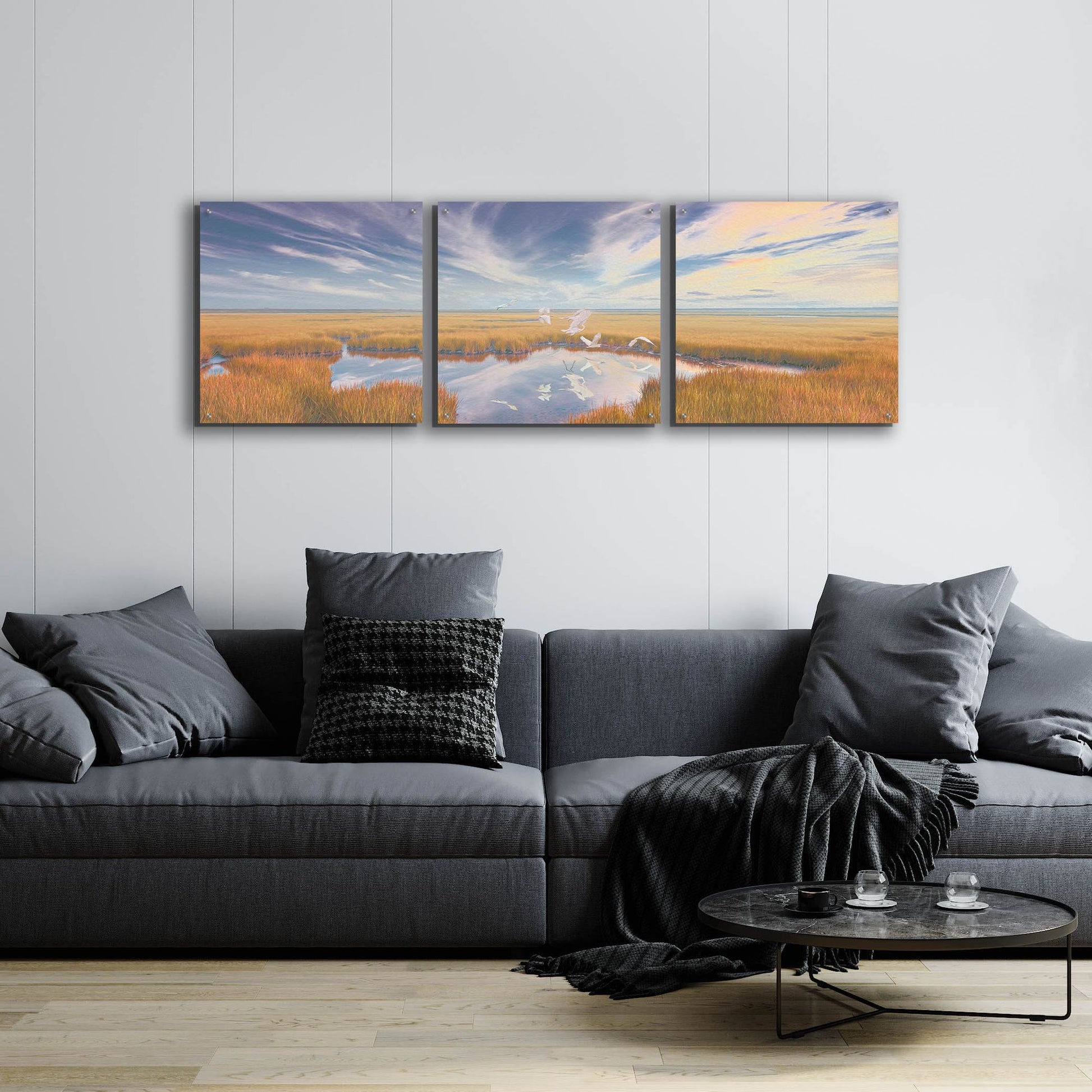 Epic Art 'Early Risers' by Steve Hunziker, Acrylic Glass Wall Art, 3 Piece Set,72x24