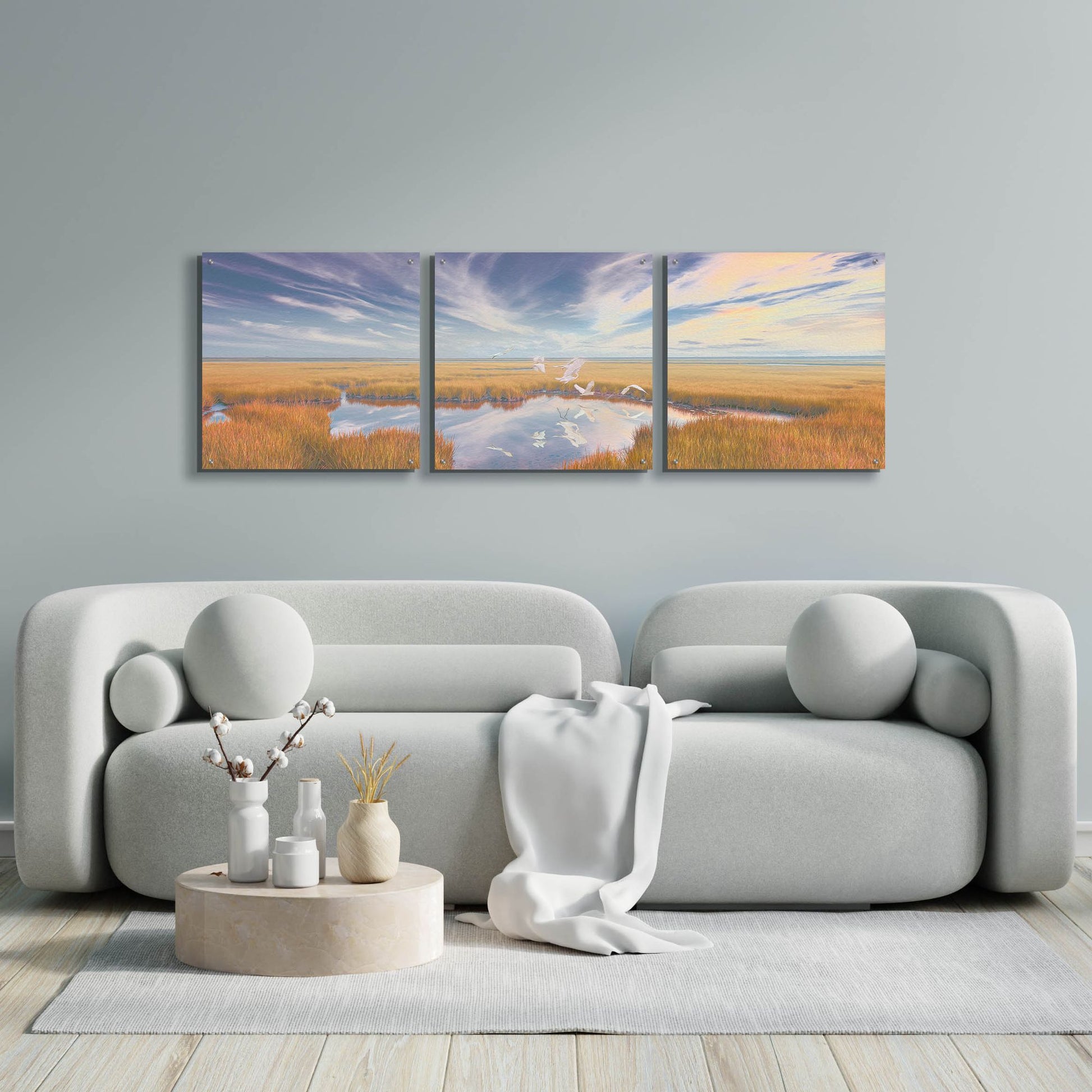 Epic Art 'Early Risers' by Steve Hunziker, Acrylic Glass Wall Art, 3 Piece Set,72x24