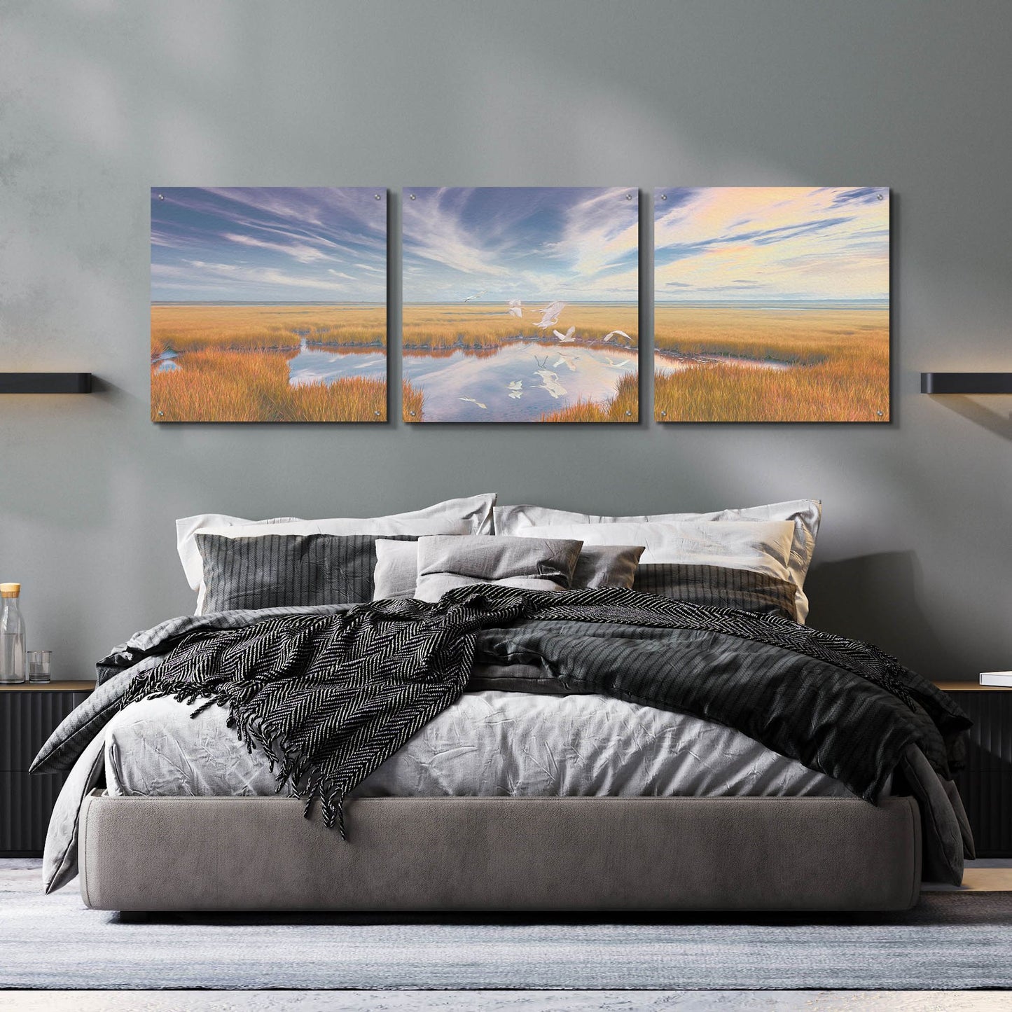 Epic Art 'Early Risers' by Steve Hunziker, Acrylic Glass Wall Art, 3 Piece Set,72x24