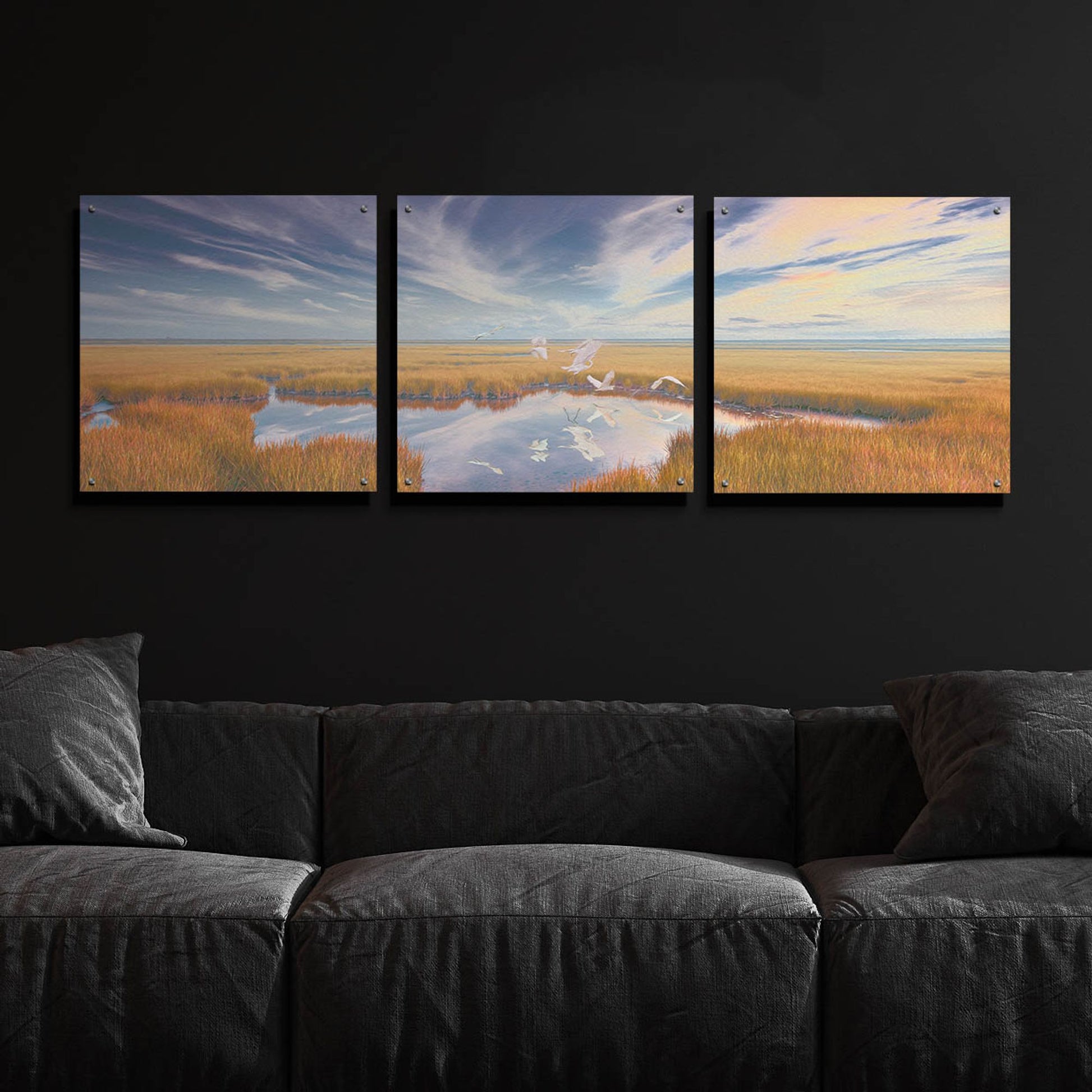 Epic Art 'Early Risers' by Steve Hunziker, Acrylic Glass Wall Art, 3 Piece Set,72x24