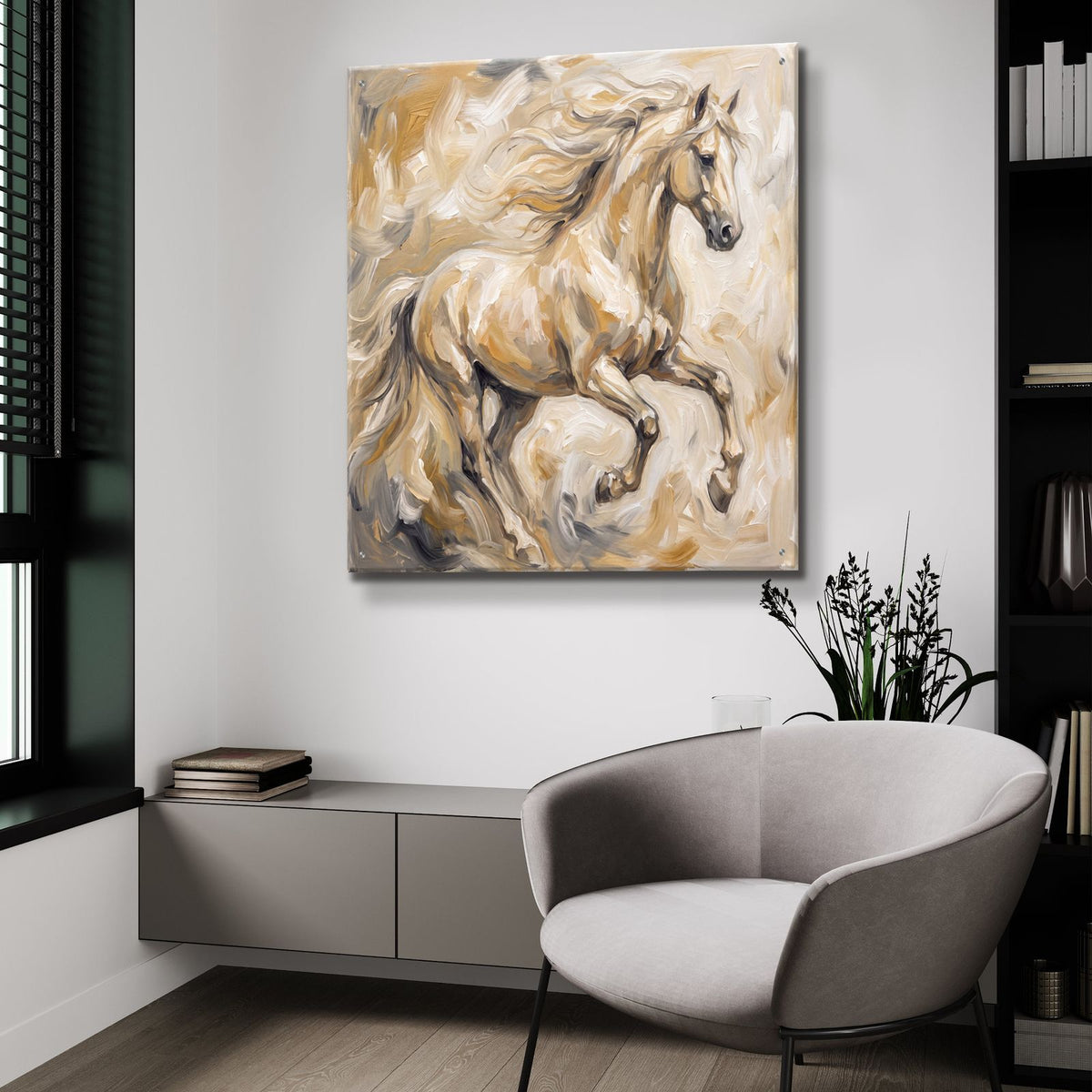 Abstract Horse I by Veve - 36x36 acrylic wall art in a room