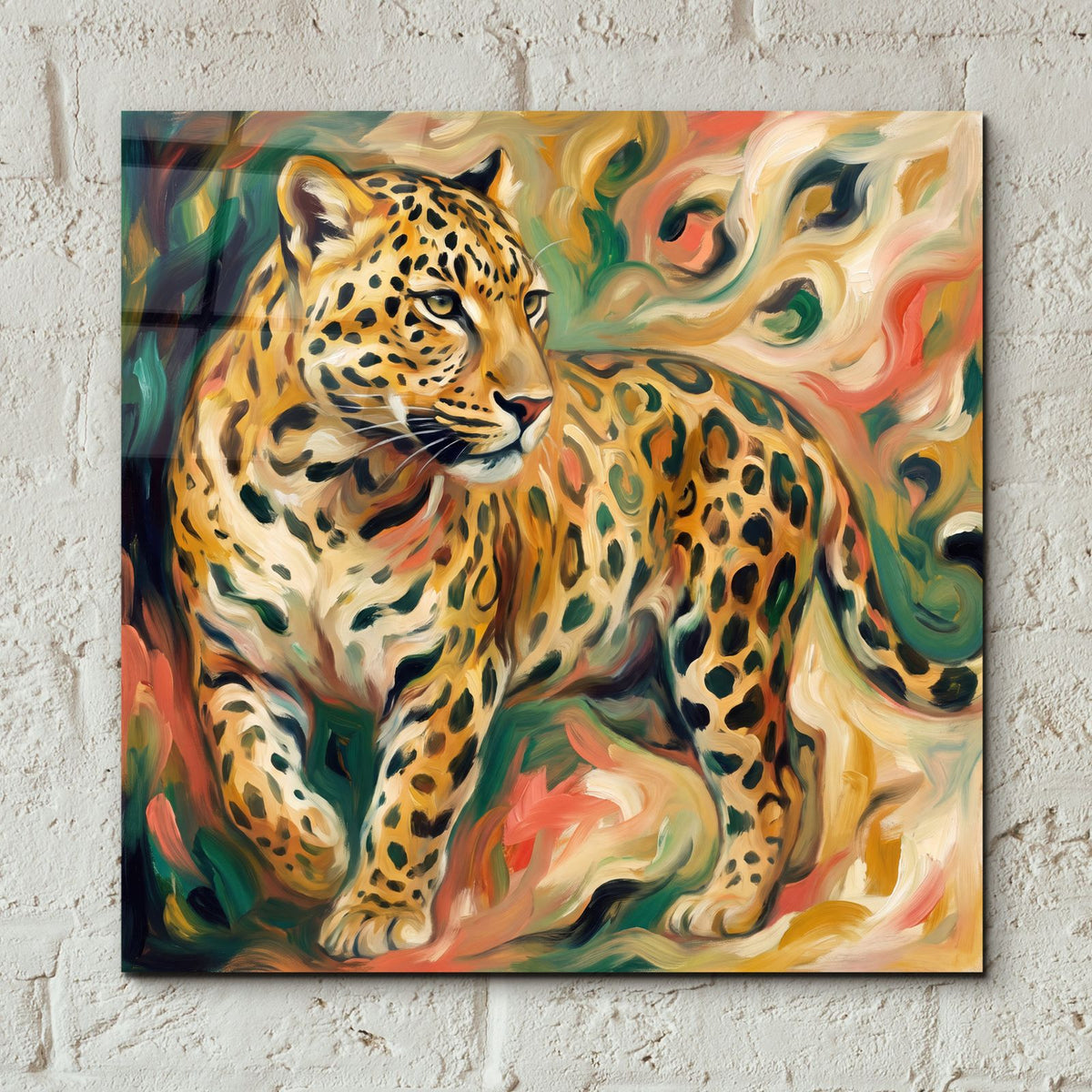 Abstract Leopard by Veve - 12x12 acrylic wall art in a room