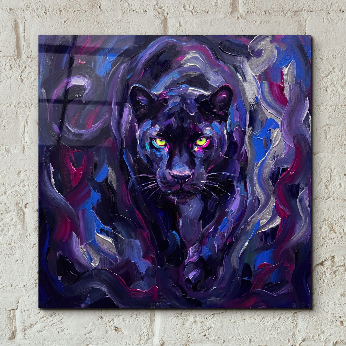 Abstract Midnight Panther I by Veve - 12x12 acrylic wall art in a room
