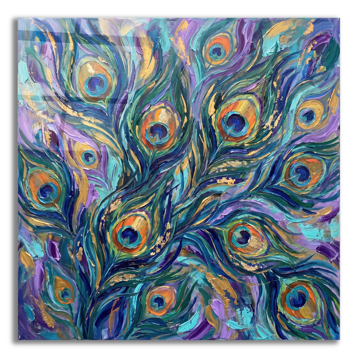 Abstract Peacock Radiance II by Veve acrylic glass wall art