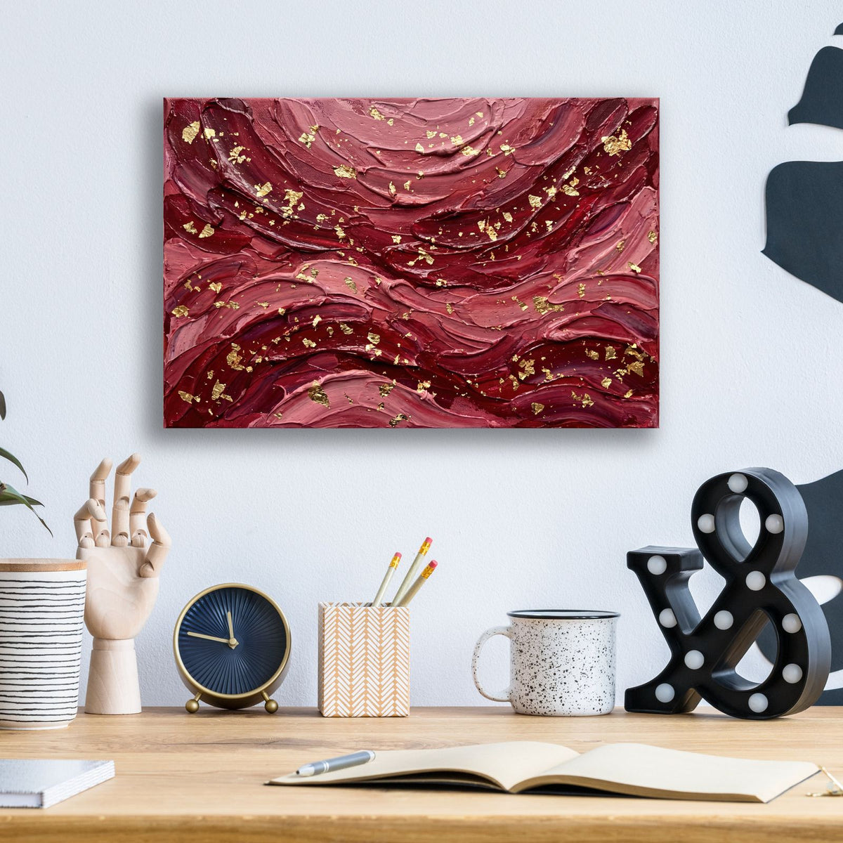 Abstract Romantic Luxury by Veve - 16x12 acrylic wall art in a room