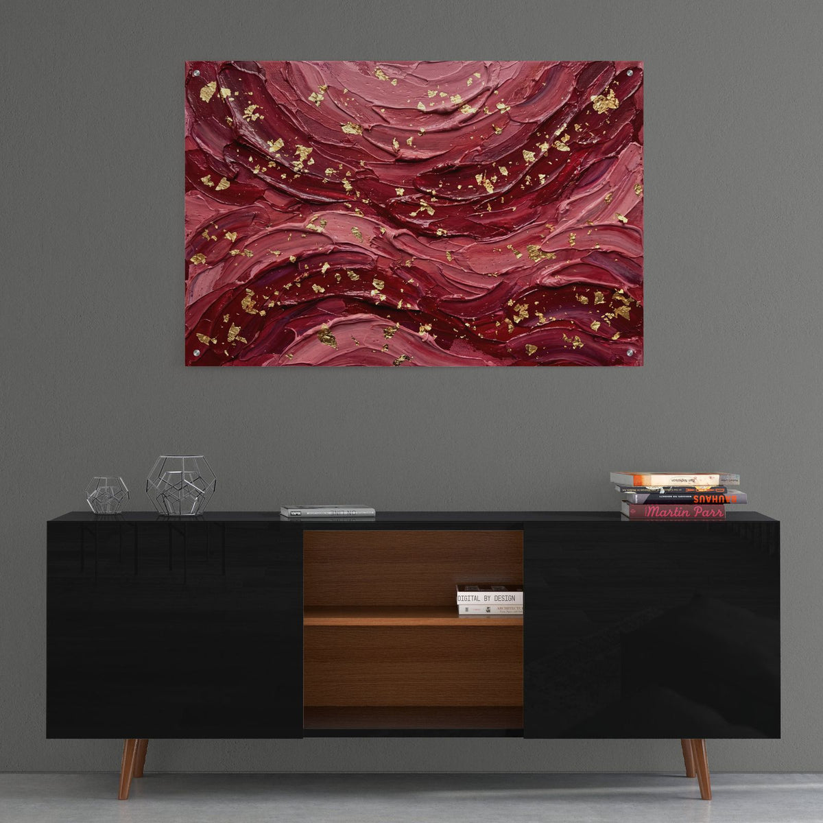 Abstract Romantic Luxury by Veve - 36x24 acrylic wall art in a room
