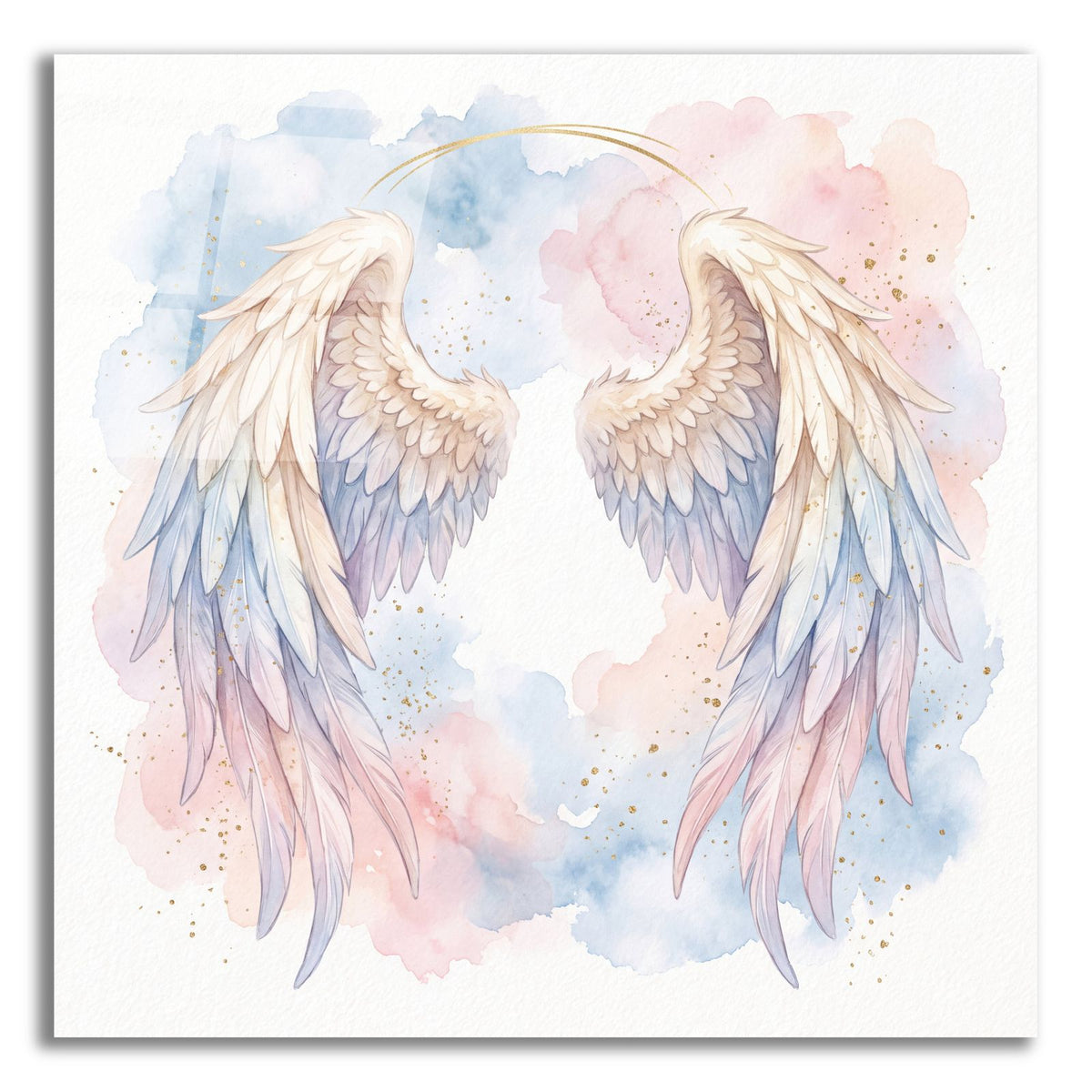 Angel Wings Watercolor by Veve acrylic glass wall art