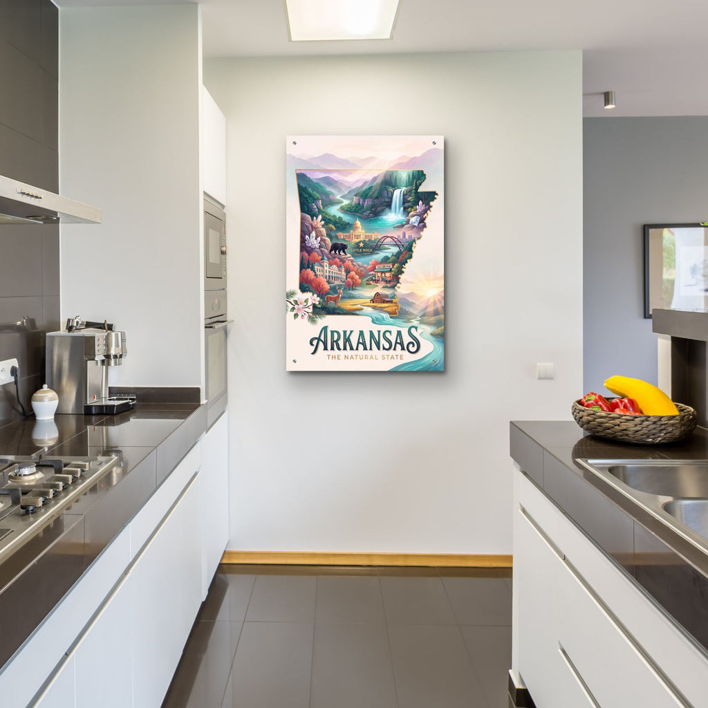 Arkansas The Natural State by Veve - 24x36 acrylic wall art in a room