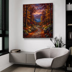 Autumn Forest Path by Veve - 36x36 acrylic wall art in a room