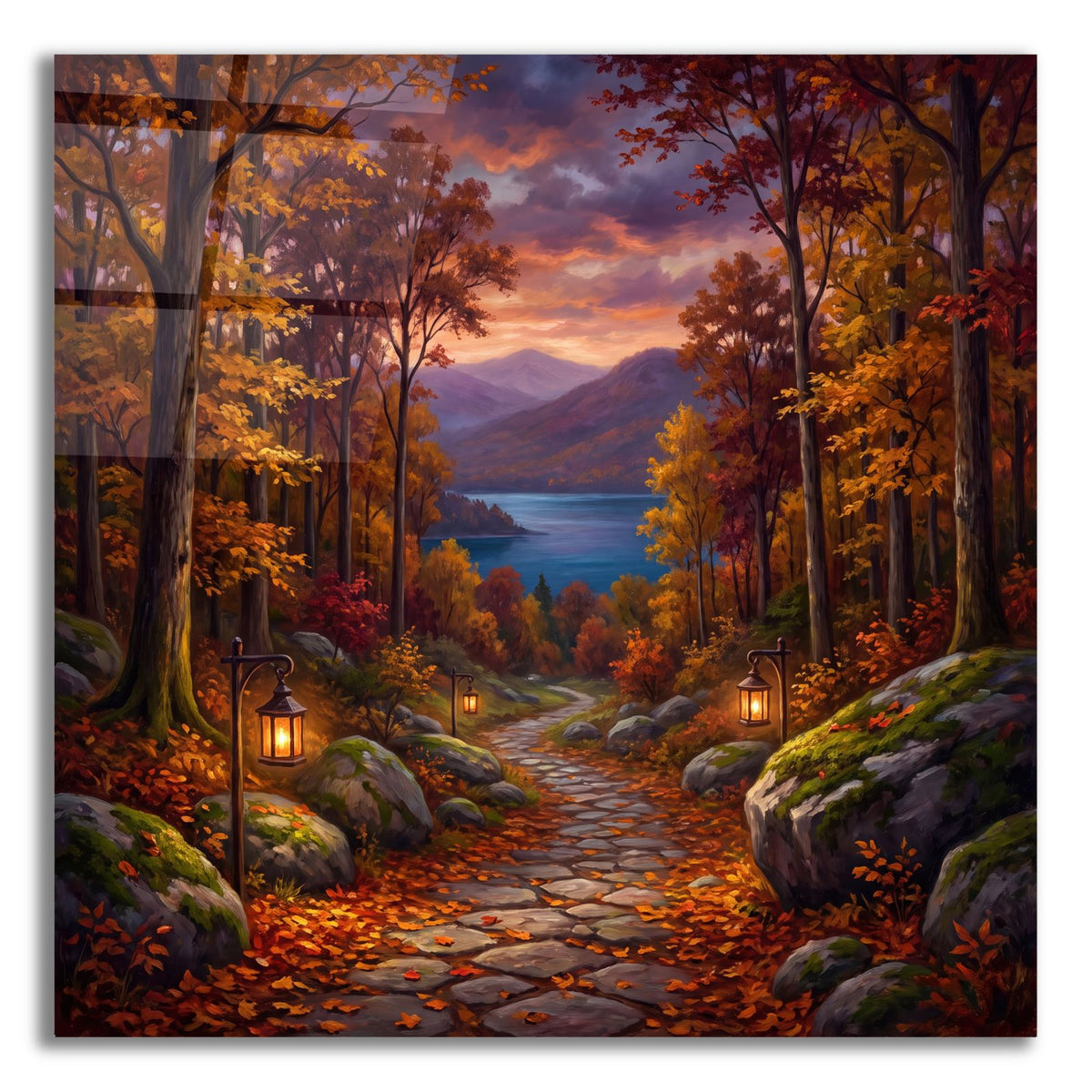 Autumn Forest Path by Veve acrylic glass wall art