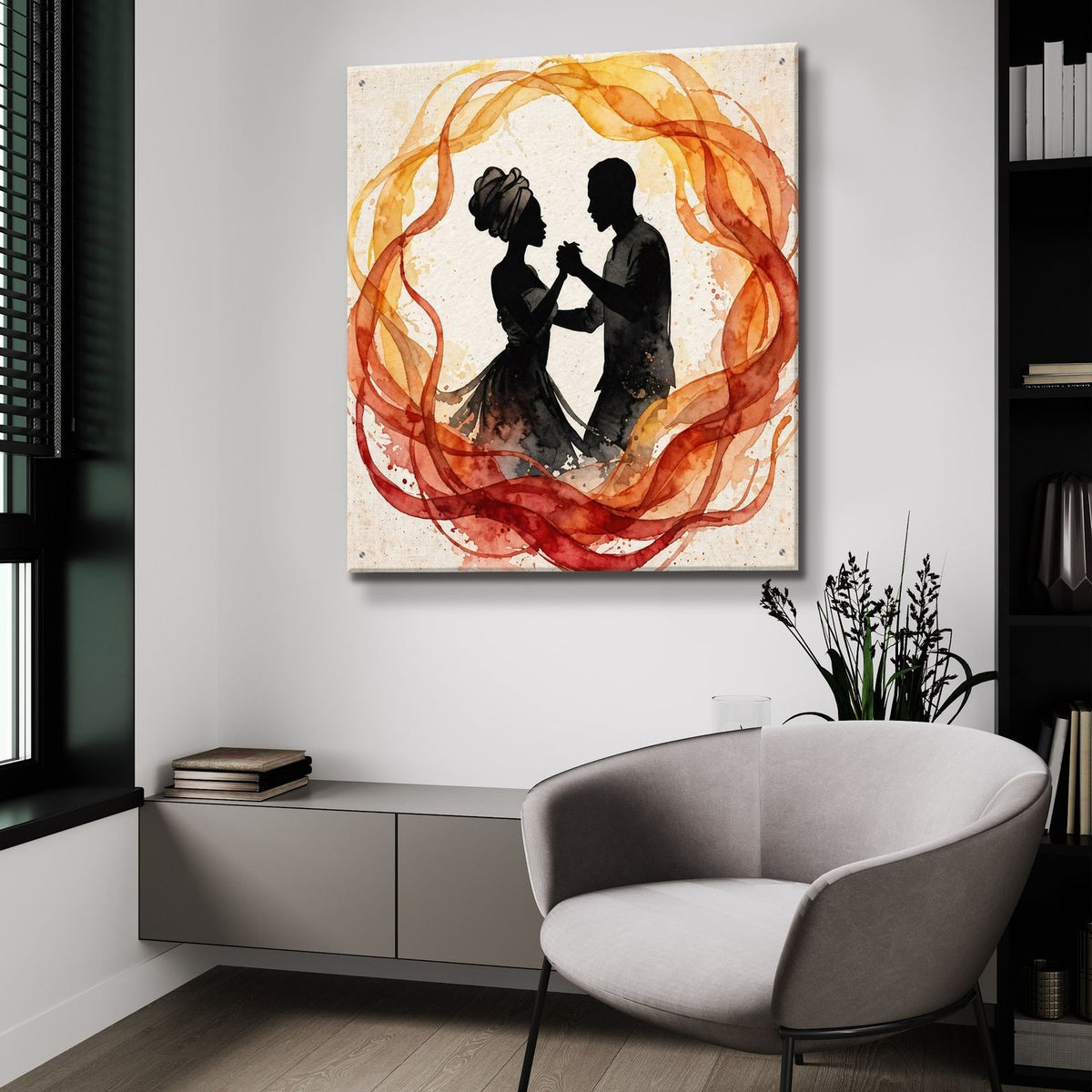 Beginning of We by Veve - 36x36 acrylic wall art in a room