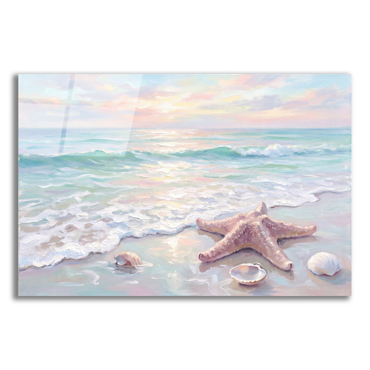 Blush Starfish Shore 1 by Veve acrylic glass wall art