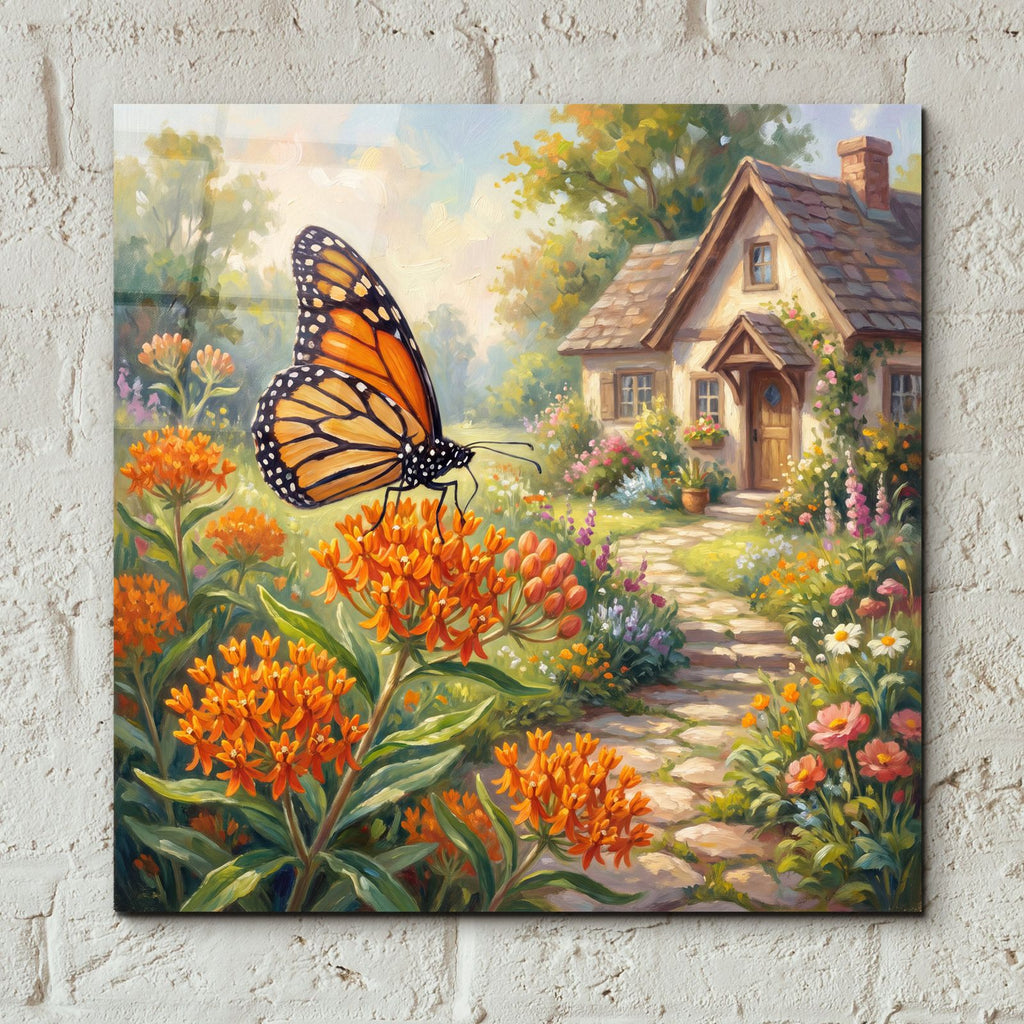 Butterfly and Monarch by Veve - 12x12 acrylic wall art in a room