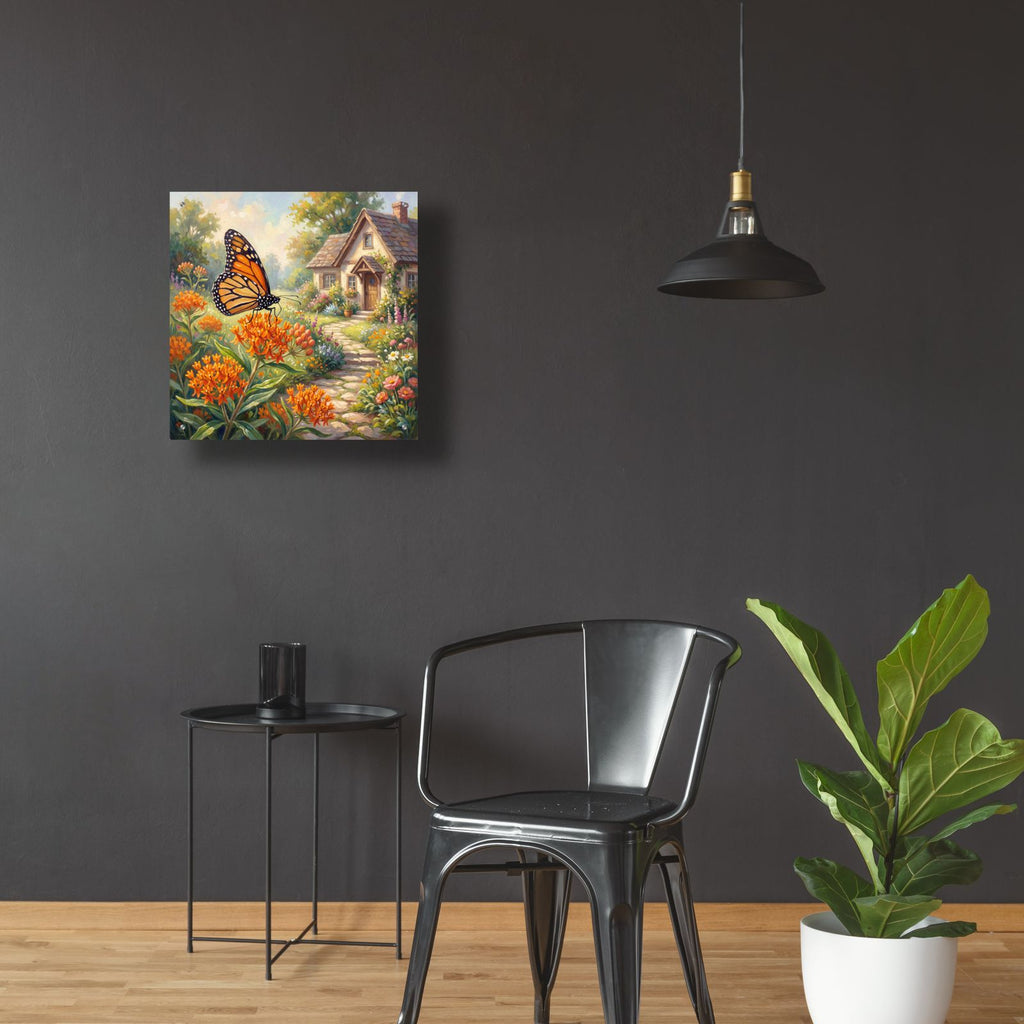 Butterfly and Monarch by Veve - 24x24 acrylic wall art in a room