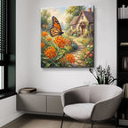Butterfly and Monarch by Veve - 36x36 acrylic wall art in a room