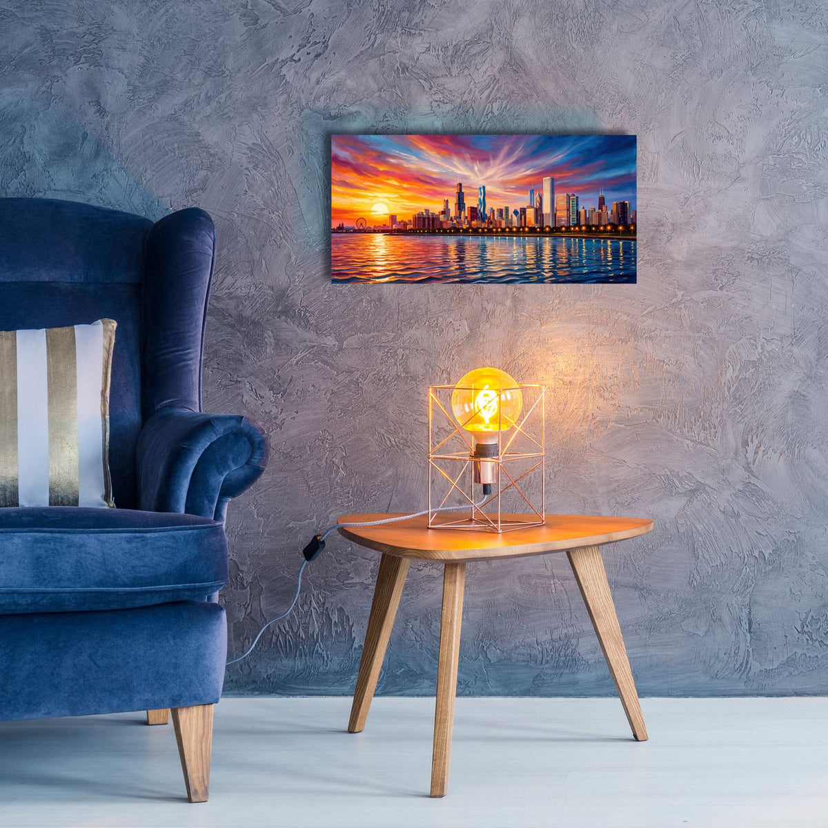 Chicago Lake View by Veve - 24x12 acrylic wall art in a room