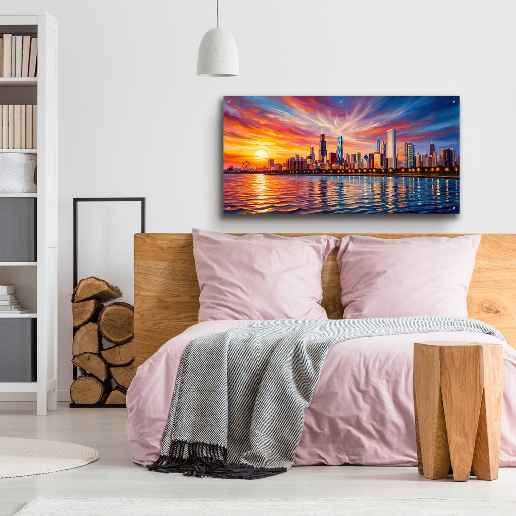 Chicago Lake View by Veve - 48x24 acrylic wall art in a room