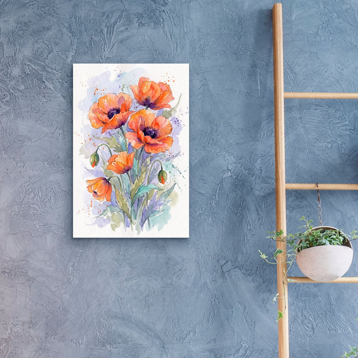 Coral Poppy Drift by Veve - 16x24 acrylic wall art in a room